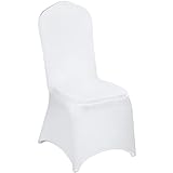 VEVOR Universell Weiße Elegante Stuhl 50 STK Polyester Und Elasthan Spandex Stuhlhussen Stretch...