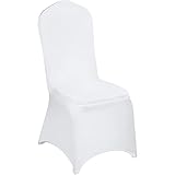 VEVOR Stuhlhussen Weiß für Hochzeiten, Elastan, Abnehmbar, Waschbar, Stuhlabdeckung für Bankette,...