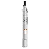 KANBCNG Tiefbrunnenpumpe 220-240V 250W Edelstahl Brunnenpumpe 3' Brunnenpumpe max. Durchfluss...