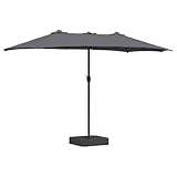 vidaXL Doppelseitiger Sonnenschirm in Anthrazit 385 x 209 x 244 cm, grau, aus Polyester,...