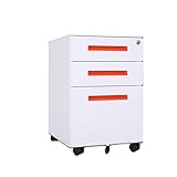 Dokumente Farbiger mobiler Aktenschrank aus Stahl unter dem Schreibtisch, Dicker Lagerschrank, DREI...