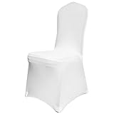 VEVOR Stuhlhussen Weiß 50 Stück Stuhlüberzug Abnehmbarer Waschbarer Stuhlbezug für...