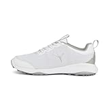 PUMA Herren Fusion Pro Golfschuh, White Silver Flat Light Grey, 43 EU