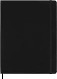 Moleskine - Klassisches Blanko Notizbuch - Hardcover mit Elastischem Verschlussband - Farbe Schwarz...