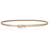 LECTNORE Schmaler Ledergürtel für Damen für Kleider, schmaler Taillengürtel mit Metallschnalle...