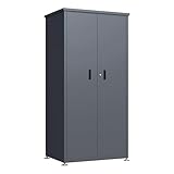DEGAMO Gartenschrank LÜBECK aus Stahl 90x187cm, verzinkt + pulverbeschichtet, anthrazitgrau (RAL...