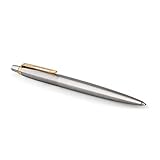 Parker Jotter Kugelschreiber | Edelstahl mit Goldzierteile | Mittlere Spitze | Blaue Tinte |...