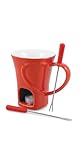 Swissmar F12066 Sweetheart Schokoladen Fondue Becher Set 4-teiliges, Gusseisen/Edelstahl, Rot,...