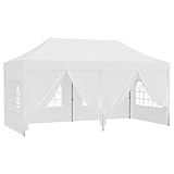 Wiltec Faltpavillon weiß ca. 6 x 3 x 2,5 m, Gartenpavillon wasserabweisend mit UV-Schutz, Partyzelt...