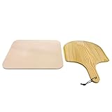 Pizza Grill Stein - Pizza Paddel, Ofenplatte | Hochtemperatur-Pizza-Krustenverstärker, bequeme...