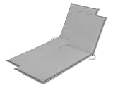 Traumnacht Komfort 2er Set Liegenauflagen Outdoor silber mit abnehmbarem Bezug 190 x 58 x 6 cm,...