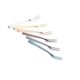 CRILSTYLEO 6 Stück Teiliges Bunte Edelstahl Dessertgabeln Kleine Obstgabeln für Party Bar...