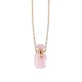 TSMORY Halskette mit Öl-Diffusor-Flaschenanhänger, Edelstahlkette, Choker für Damen, verstellbare...