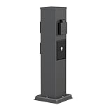 ledscom.de Garten Steckdosensäule Polly für außen, IP44, Smart Home, WLAN, Alexa, 3-Fach,...