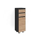 Vicco Midischrank J-Shape, Anthrazit/Eiche, 30 x 95 cm