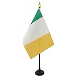 AZ FLAG - Tischflagge Irland - 15x10 cm Goldene Splitze - Irische Tischfahne 10 x 15 Cm - Flaggen