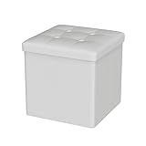 Oak & Tea PU Sitzhocker mit Stauraum, Hocker mit Stauraum, Sitzwürfel Klappbar, Aufbewahrungsbox...