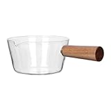 GUHPZA Glas-Saucetopf, Milchtopf, Flacher Boden, Mit Seitlichem Ausguss, Milchwärmer,...