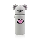 Skymico Kawaii-Herz Federmäppchen,2-in-1 Weiche Silikontasche Mäppchen,Reißverschluss,...