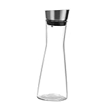 SOLUSTRE Transparente Glaskanne mit Deckel Hitzebeständig und Bruchsicher für Kalte Getränke Wie...
