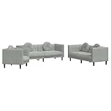 vidaXL Sofagarnitur 3-TLG., Sessel Couch Sofa für Wohnzimmer, Loungesofa Polstersofa mit Kissen,...