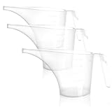 COM-FOUR® 3x Trichterkrug, Gießkanne mit Trichterausguss, transparente Trichterkanne, Dosierkanne...