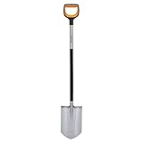 Fiskars Gärtnerspaten für harte, steinige Böden, Spitz, Länge: 120 cm, Verstärktes...