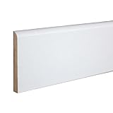 PROVISTON - Sockelleiste - Abgerundetes Profil - 10 x 100 x 2000 mm - MDF foliert - Weiß - Moderne...