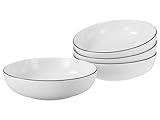 CreaTable, 22558, Serie Allround Black Line, 4-teiliges Geschirrset, Poke Bowl Set aus Porzellan,...