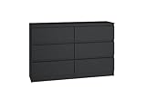 CDF Kommode Malwa M6 120| Farbe: Schwarz | Schrank für Dokumente, Kleinigkeiten | Ideal für...