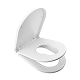 Ibergrif Toilettensitz Kinder, 2 in 1 WC Sitz mit Absenkautomatik, D-Form Toilettendeckel, Einfache...