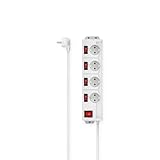 Hama Steckdosenleiste, 4-Fach, Schalter, Wandmontage, 1,4m (Steckdosenleiste mit Schalter, einzeln...