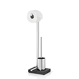 blomus -MENOTO- Stand WC-Garnitur aus poliertem Edelstahl, freistehender Toilettenbutler,...