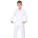 Generisch Jungen Karate Komplett Arts Gi für Kinder Taekwondo Trainingsoutfit mit Gürtel und Hose...