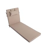 LILENO HOME Sonnenliege Auflage Mit Kopfkissen [1er Set - Rollliege] in Taupe - Perfekt für...
