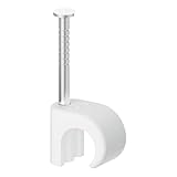 Temolink Kabelschellen, 100 Stück Nagelschellen, 5-7 mm, 304 Edelstahl, Kabelmanagement für...