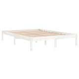[NEU] Massivholzbettrahmen – King Size für weißes Holzbett (180 x 200 cm) |Plattform-Bettgestell...