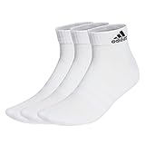 adidas Unisex Cushioned Sportswear 3 Pairs Knöchelsocken, White/Black,43-45 EU