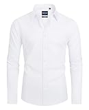 DEMEANOR Hemd Herren Langarm Businesshemden für Herren Slim Fit Business Bügelleichtes Hemden...