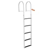 VEVOR Dockleiter 5 abnehmbare Stufen 227 kg Tragkraft, Pontonbootleiter aus Aluminiumlegierung mit 8...