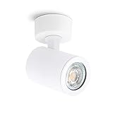 linovum TENJO Deckenspot Wandstrahler schwenkbar weiß rund mit GU10 LED 3W warmweiß - 230V...