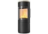 Kaminofen Hark 110 ECOplus 6 kW - Ofenkacheln: Creme - Korpus: Graphit
