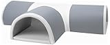 Velinda 4-TLG. Spieltunnel Krabbeltunnel Kriechtunnel Schaumstoff-Tunnel Kinder (Farbe: grau,...