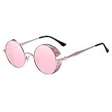 Sonnenbrille for Damen Vintage Sonnenbrille Mode Runde Sonnenbrille Frauen Metall Carving...