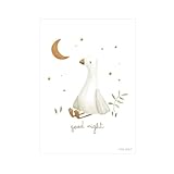 Little Dutch Poster A3 Gans Little Goose - Newborn Naturals weiß/beige Bild Beidseitig Bedruckt...