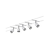 Paulmann 3981 Seilsystem TubeLED Set 5x4W Weiß/Chrom matt 230/12V Seilleuchte Seillampe...