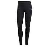 adidas Damen Essentials LINEAR Cotton Leggings, Black/White, L