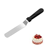 6 Zoll Kuchendekoration Abgewinkelter Zuckergussspatel, Edelstahlklingenspatel Back Mit schwarzem...