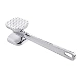 ABOOFAN Doppelseitiger Edelstahl Fleischklopfer mit Flacher und Genagelter Seite Robuster...