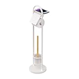 Relaxdays WC-Garnitur, Rollenhalter mit Ablage & Bürstenhalter, HxBxT: 79 x 21,5 x 21,5 cm, Eisen,...